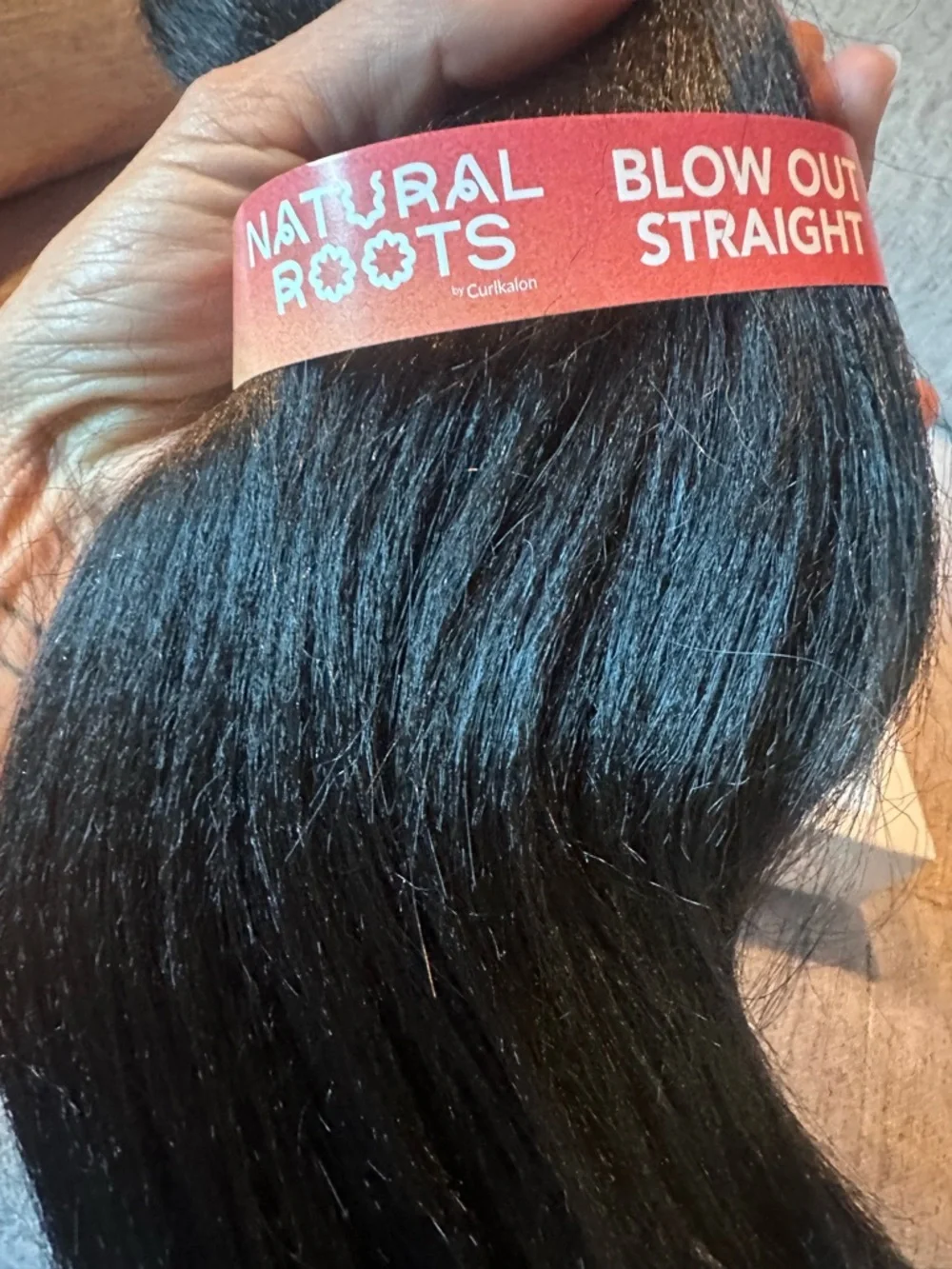 Blow Out Straight Clip-In Natural Roots Hair Extensions - Natural Black